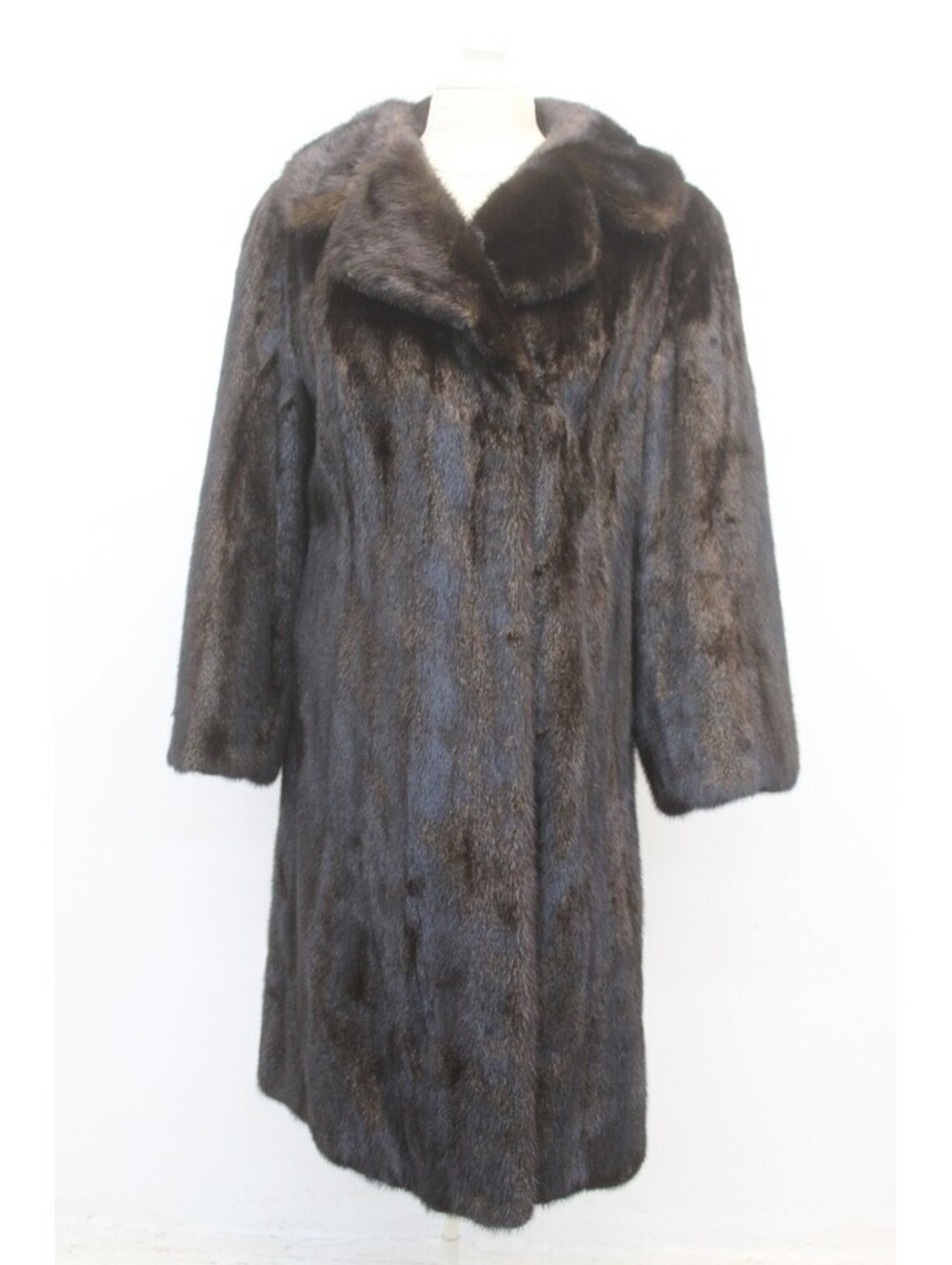 EXCELLENT CANADIAN DARK RANCH MINK FUR COAT JACKET WOMEN WOMAN 2-4 PETITE FEMALE